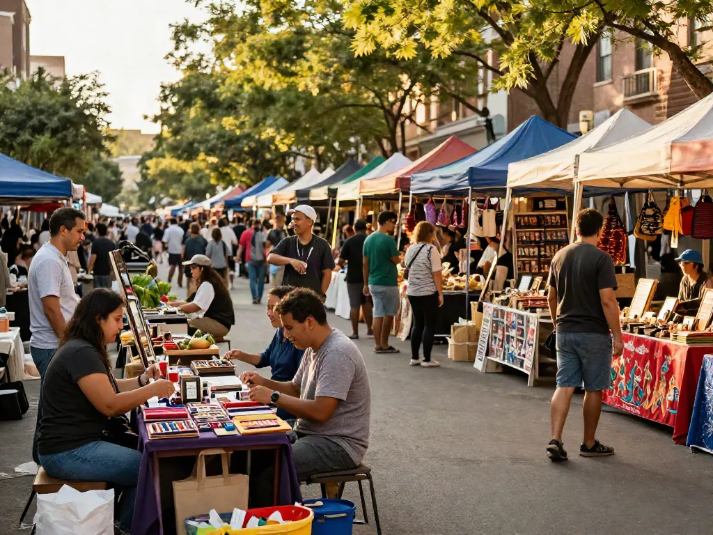 Local vendors at https://rokok88.net market showcasing handmade goods and vibrant atmosphere.
